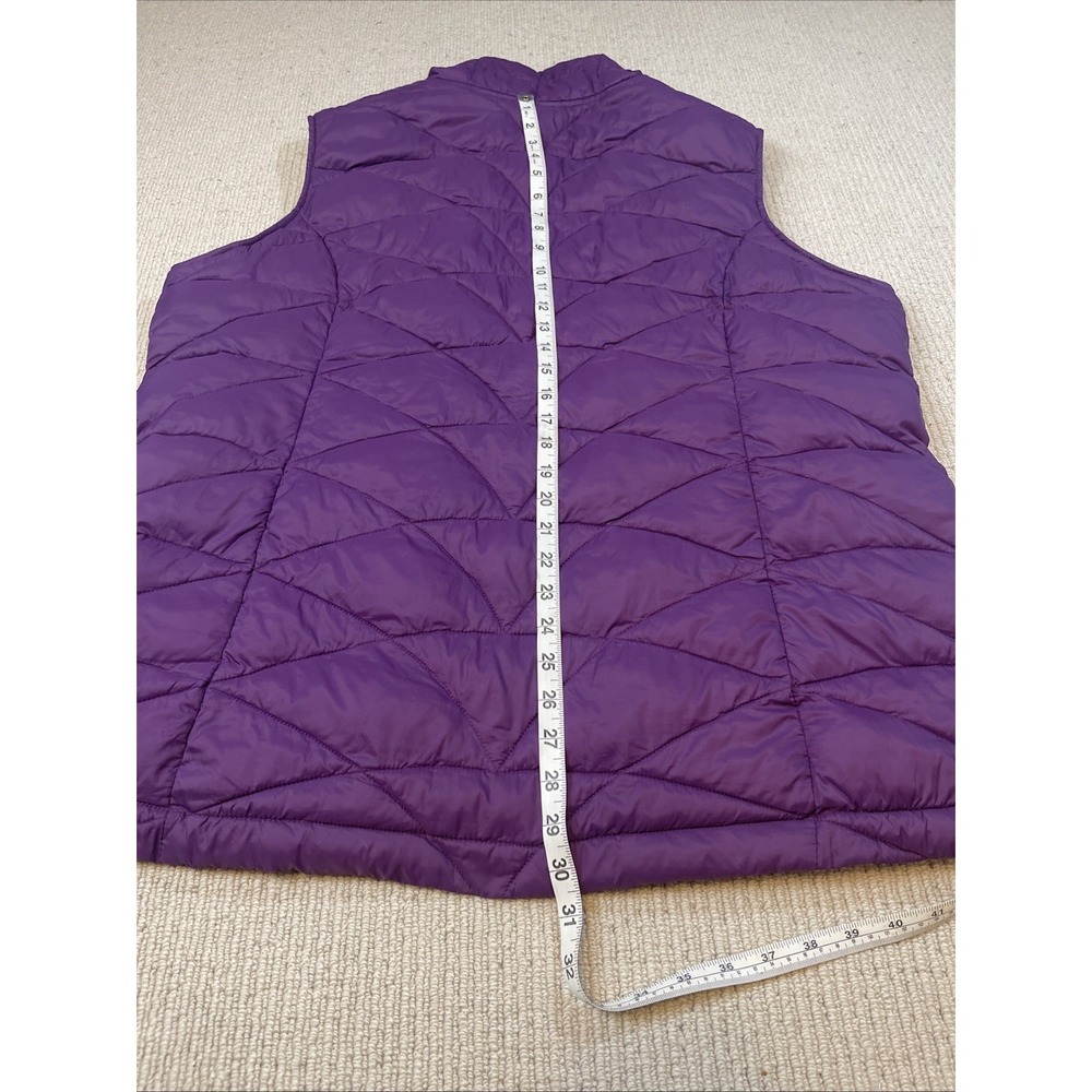 Canada Weather Gear Women's 1X Puffer Quilted Vest Purple Soft Full Zip - Picture 5 of 6